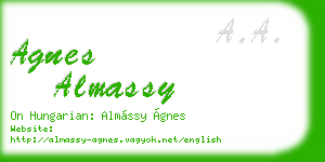 agnes almassy business card