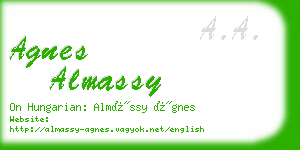 agnes almassy business card